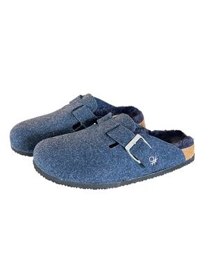 Colors of Benetton Faux Wool Clogs Slippers Size M Skip on Blue